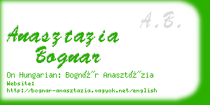 anasztazia bognar business card